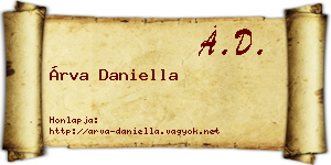 Árva Daniella névjegykártya